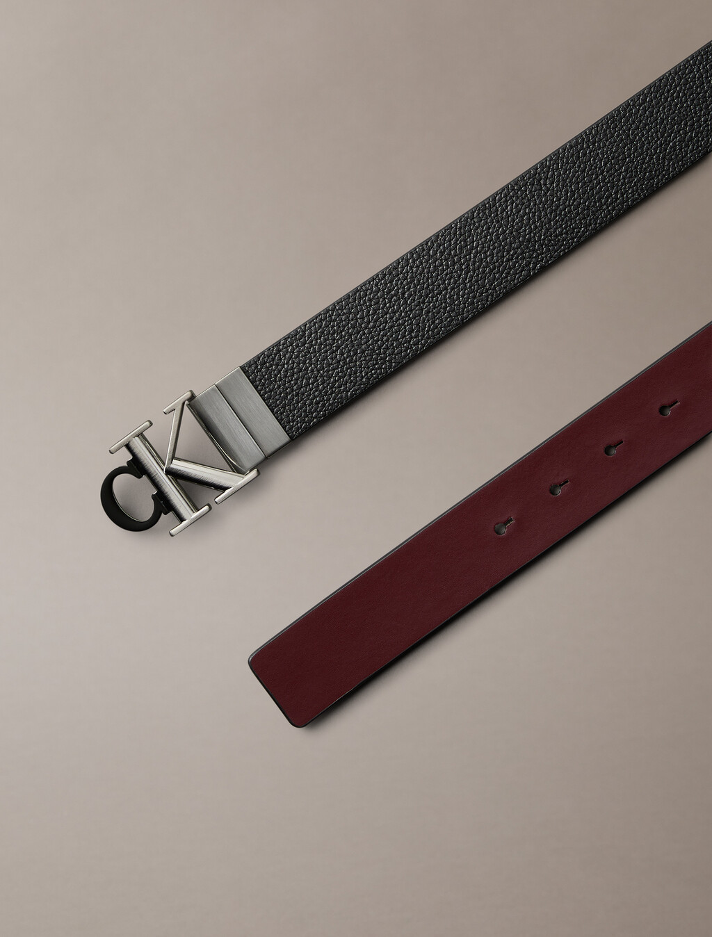 Two Tone Monogram Buckle Reversible Belt 35mm, Black/Decadent Chocolate, hi-res