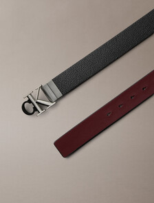 Two Tone Monogram Buckle Reversible Belt 35mm, Black/Decadent Chocolate, hi-res