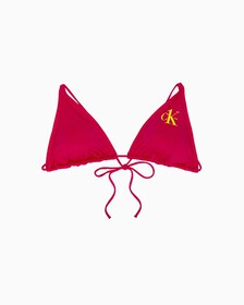 CK ONE TRIANGLE BIKINI TOP, Royal Pink, hi-res