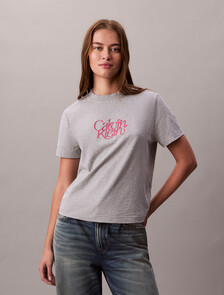 Script Logo Graphic Slim T-Shirt, History Grey Heather, hi-res