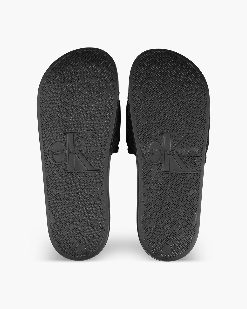 MONOGRAM COTTON SLIDES, Black/Bright White, hi-res