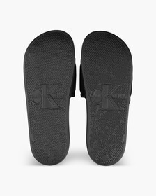 MONOGRAM COTTON SLIDES, Black/Bright White, hi-res