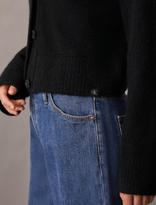 Plush Wool Blend Cardigan, Ck Black, hi-res