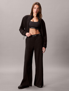 Essentials Wide Leg Track Pants, /Black, hi-res