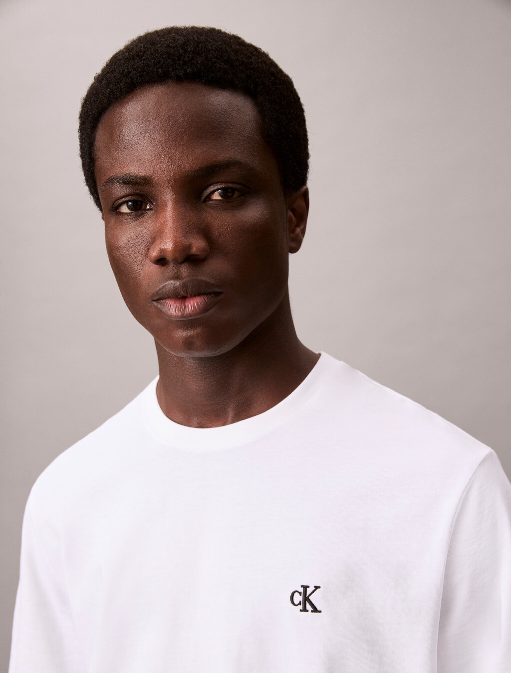 Embroidered Monogram Logo Relaxed T-Shirt, Bright White, hi-res