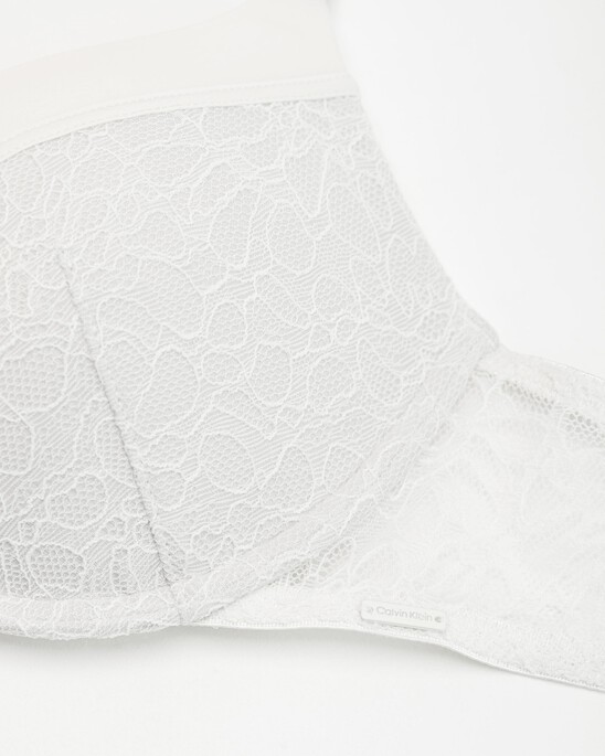 Ck Black Graphic Lace Push Up Plunge Bra