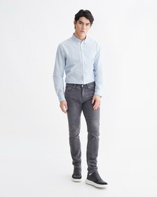 SLIM SEERSUCKER SHIRT, Tarps Blue, hi-res