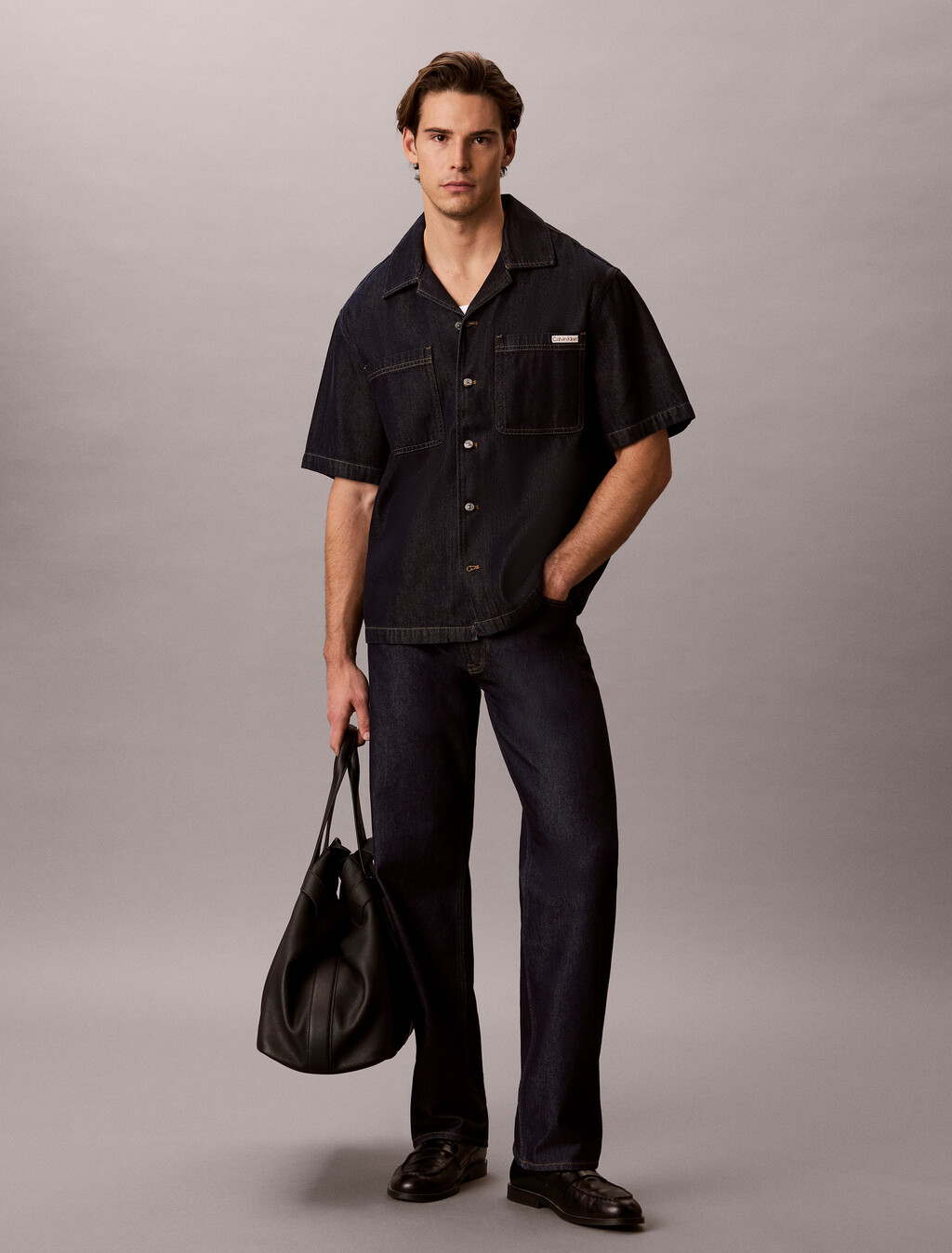 Eco Cool Short Sleeve Denim Shirt, RAW RINSE, hi-res