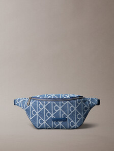 Denim Logo Jacquard Bum Bag, Denim JQD Medium Wash, hi-res