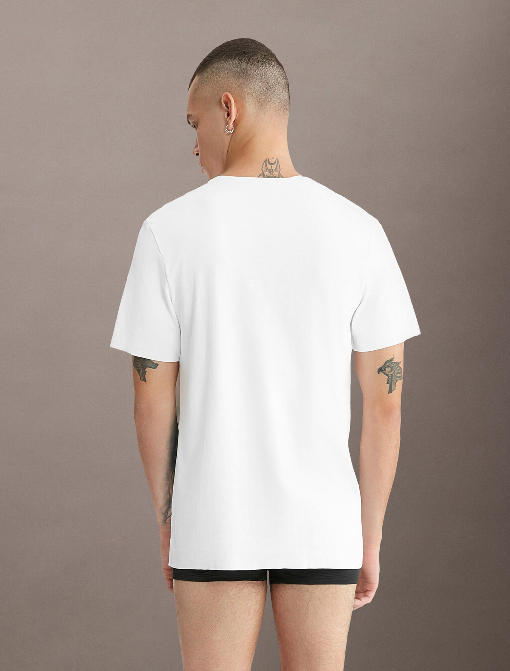 CK Black Crew Neck T-Shirt, White, hi-res