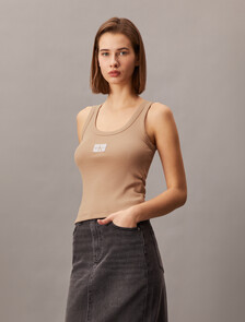 Body Stretch Rib Knit Tank Top, Tuscany, hi-res