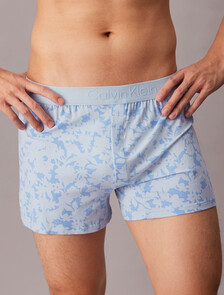 Ultra Soft Modal Slim Boxer, PERFORATED FLORAL BREEZY BLUE, hi-res