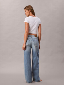 Allover Monogram Low Rise Baggy Jeans, CK ATLANTIC, hi-res