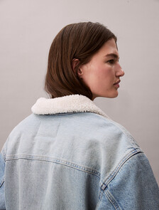 Sherpa Denim Jacket, BLUE NEWTON, hi-res