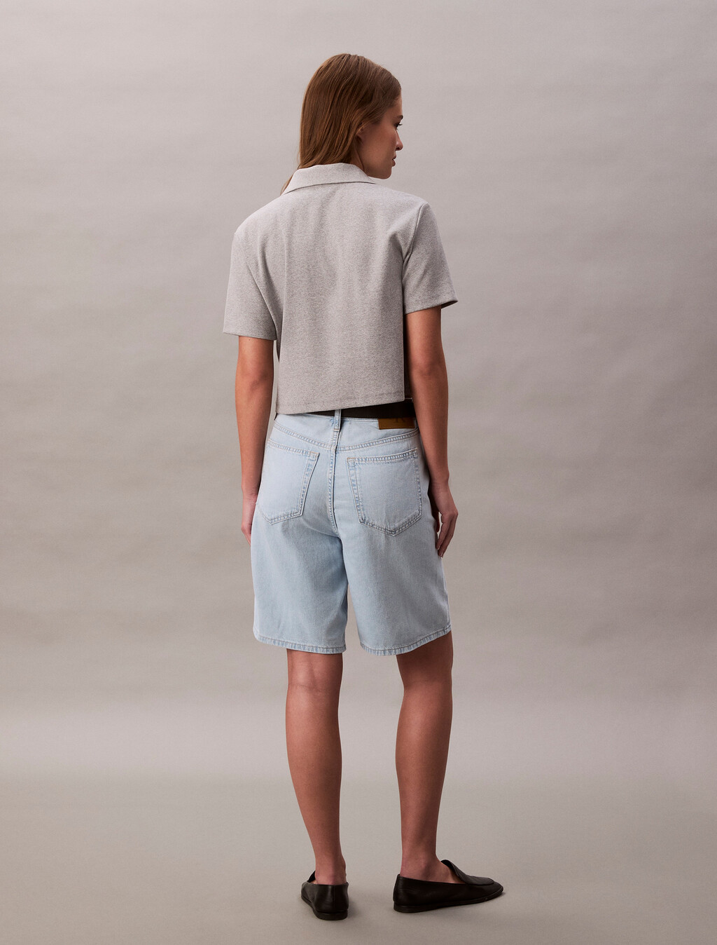 Relaxed Linen Blend Bermuda Shorts, AARON INDIGO, hi-res