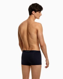 EMBOSSED ICON MICROFIBER LOW RISE TRUNKS, Blue Shadow, hi-res