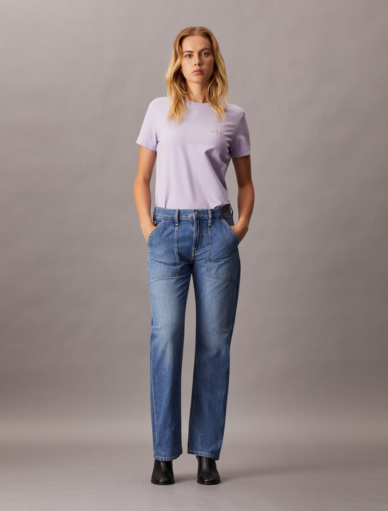 Lightweight Low Rise Straight Jeans
