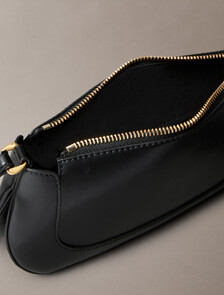 Long Zip Crossbody Bag, Black, hi-res