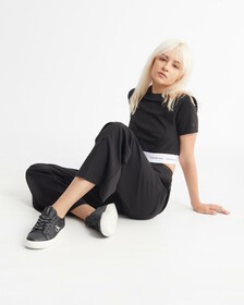 LOGO HEM HIGH NECK TOP, Ck Black, hi-res