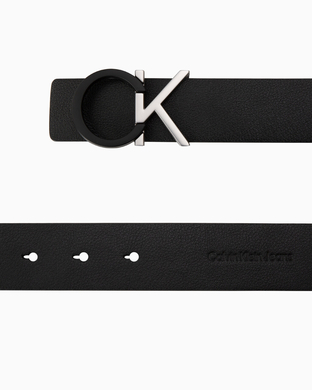 Two Tone Monogram Belt, BLACK/ GREY, hi-res