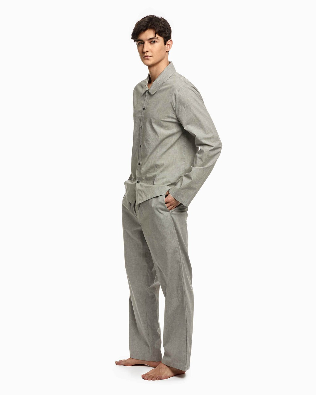 Pure Cotton Sleep Pants, Grey Heather, hi-res