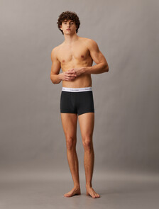 2 Pack Icon Cotton Stretch Trunks, Black, hi-res