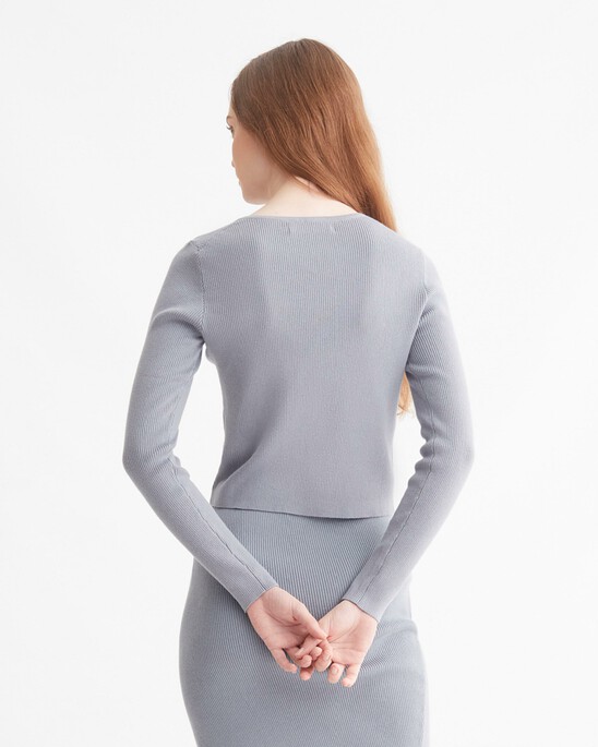 RECONSIDERED CUT OUT ASYMMETRIC CARDIGAN