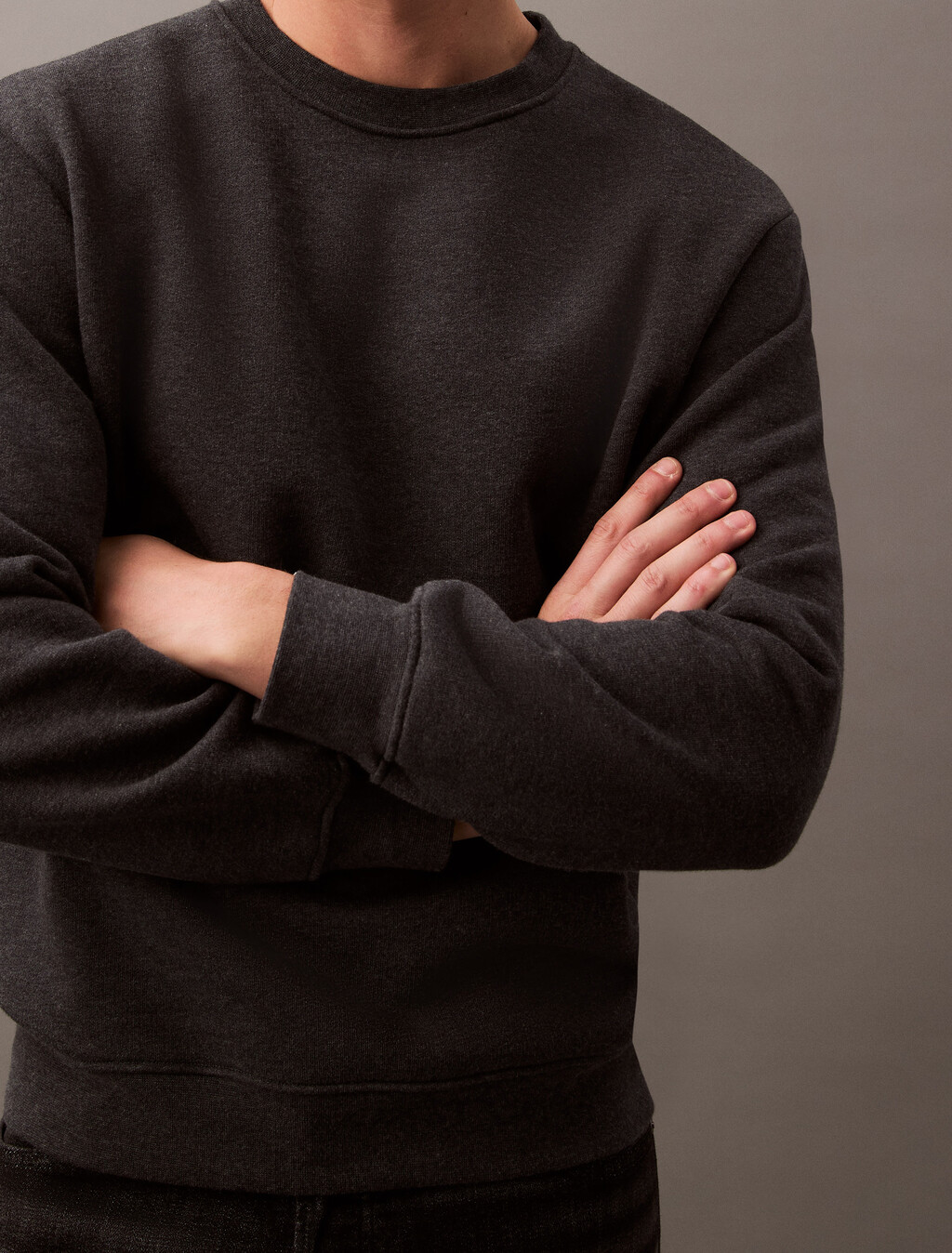 Classic Cotton Fleece Sweatshirt, 070 CHARCOAL HEATHER, hi-res