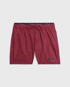 Core Solids Double Waistband Swim Shorts, Sienna Brown, hi-res