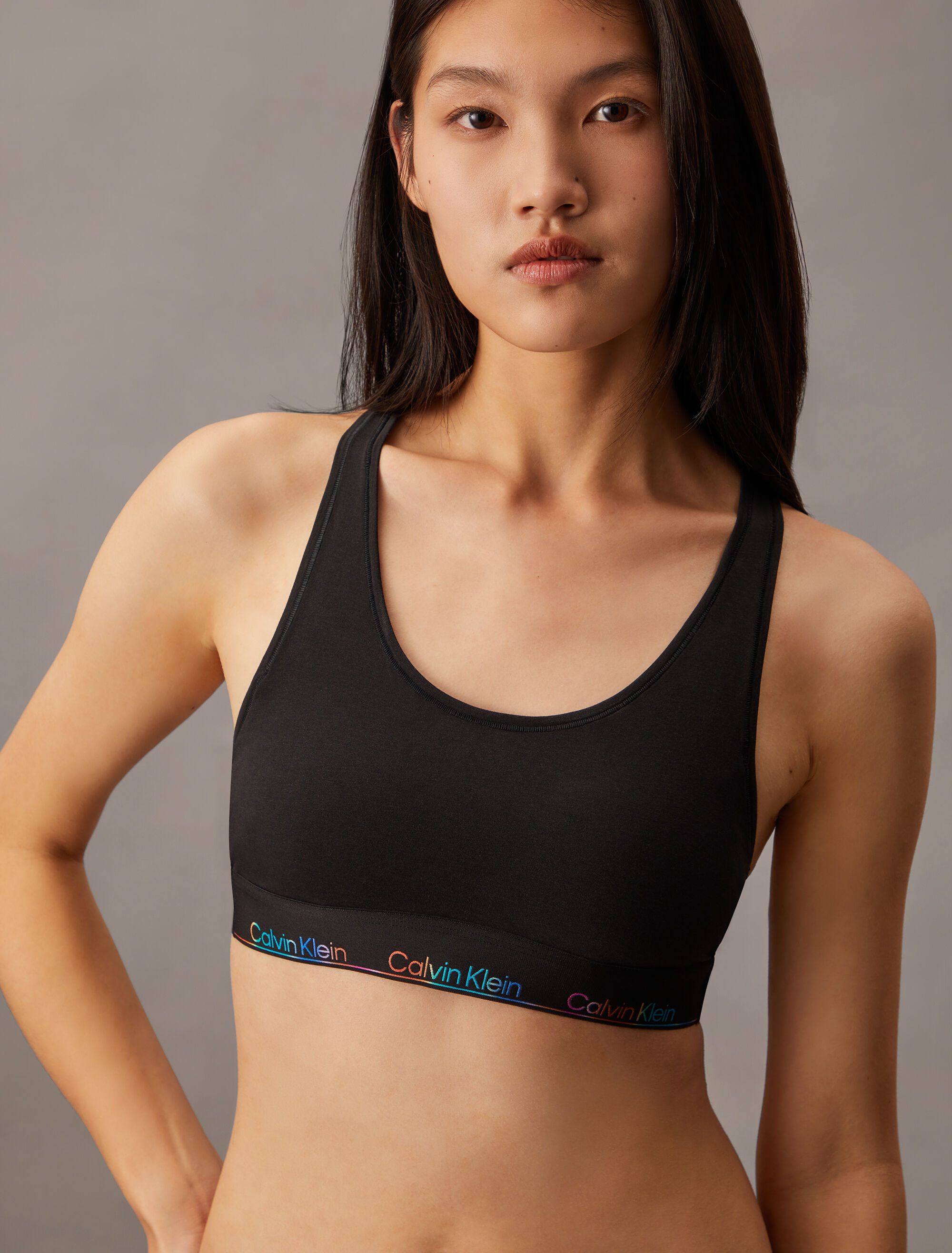 Icon Cotton Modal Lightly Lined Bralette | black | Calvin
