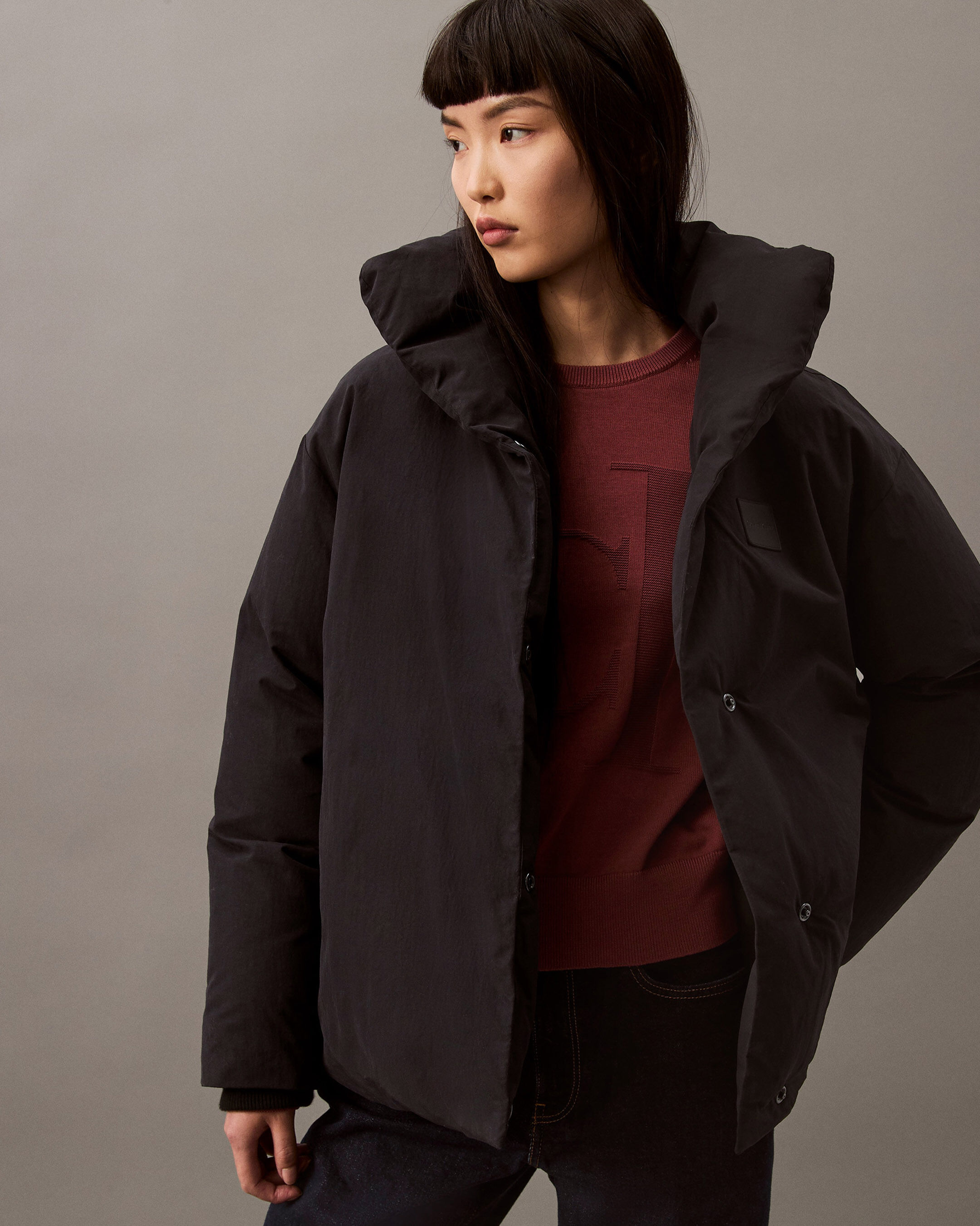 Cropped puffer coat black 2025