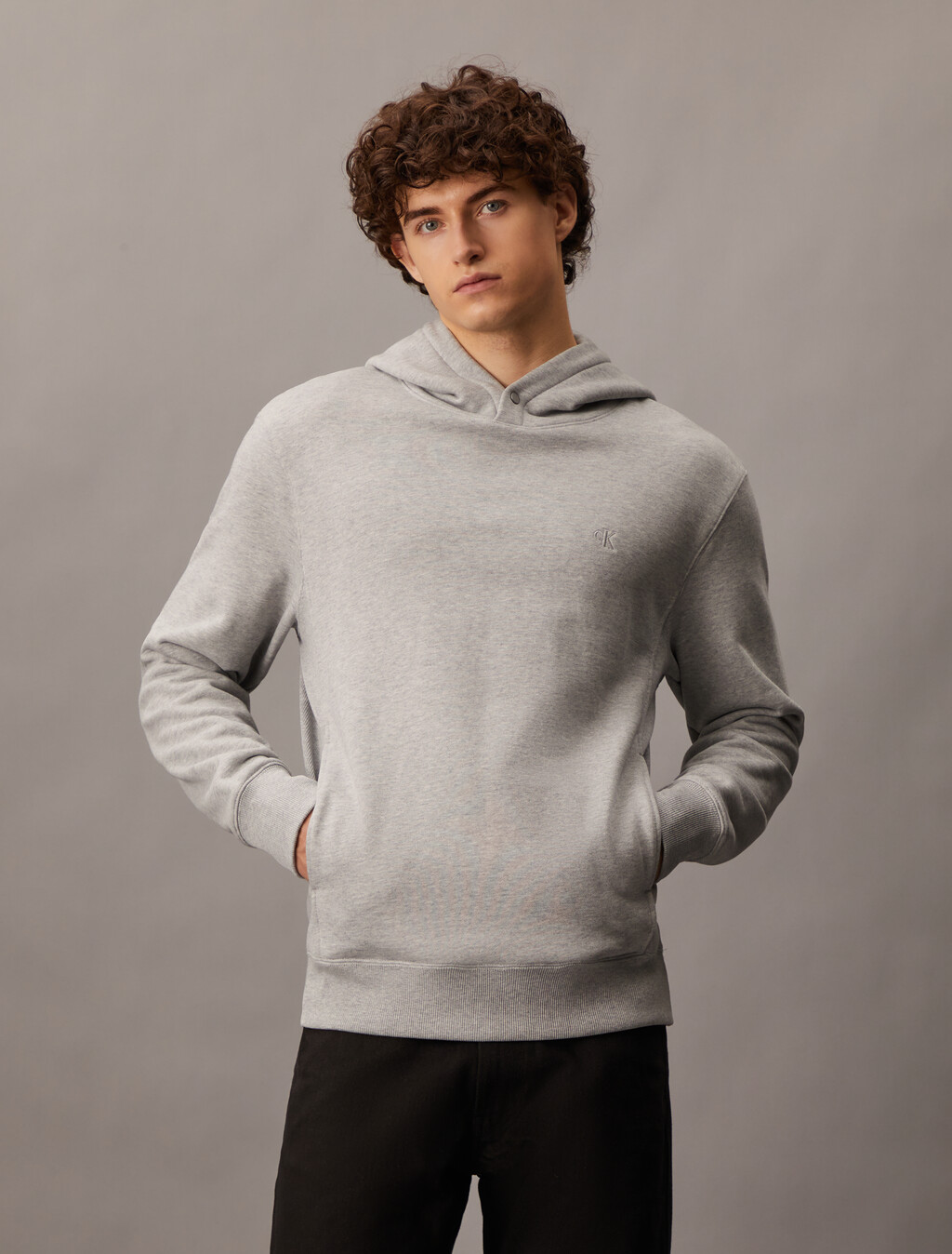 Heavy Cotton Logo Hoodie, Light Grey Heather, hi-res