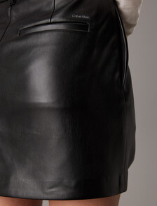 Faux Leather Mini Skirt, Ck Black, hi-res