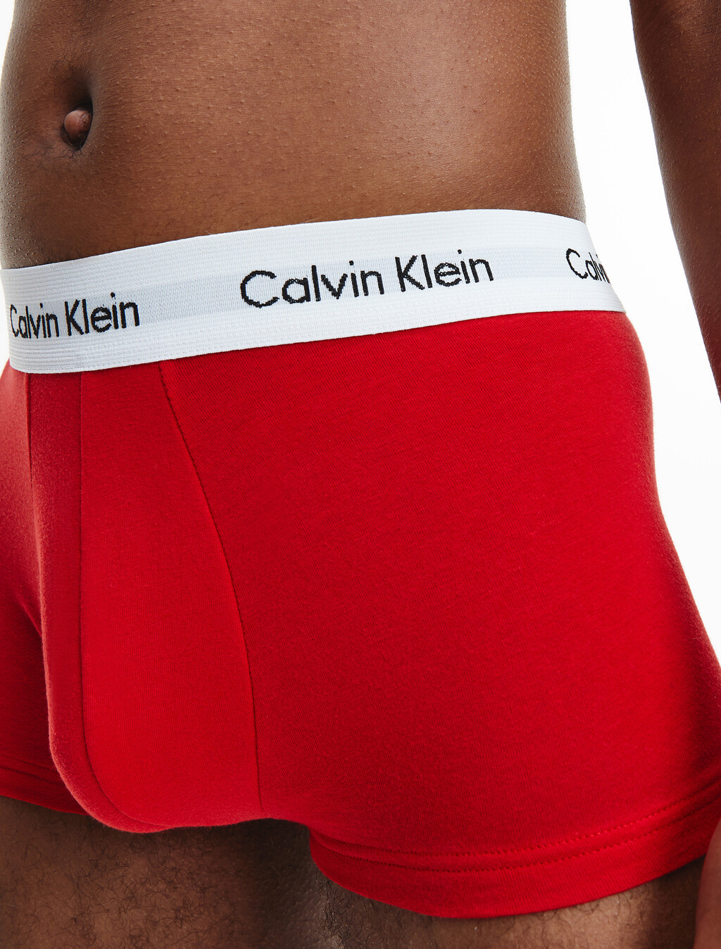 Cotton Stretch 3 Pack Low Rise Trunk, White/ Pyro Blue /Red Ginger, hi-res