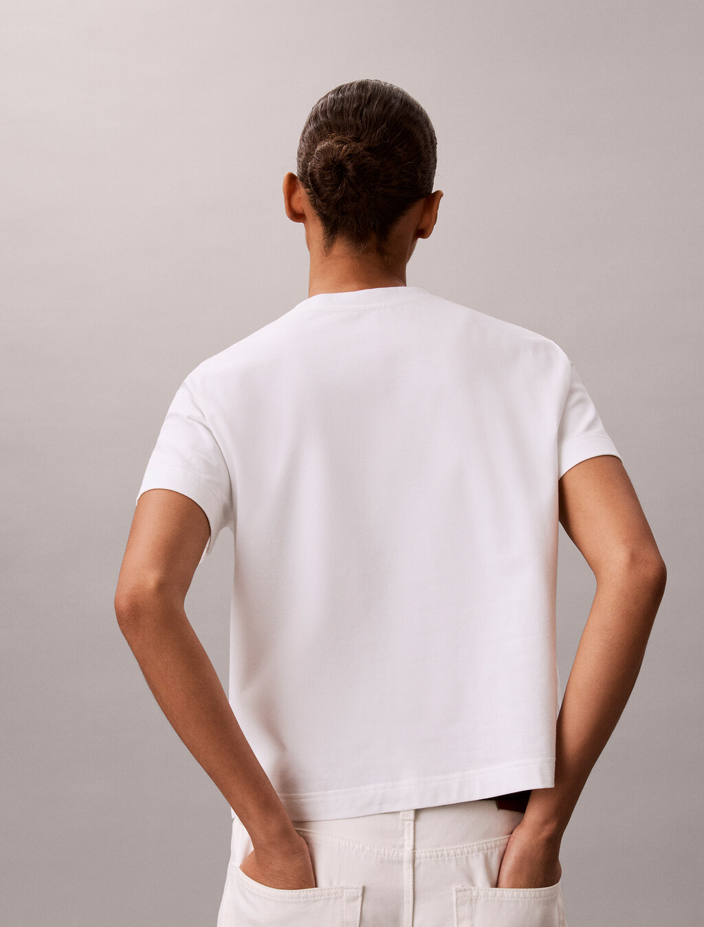 Core Essentials Monogram Embroidery Tee, Bright White, hi-res