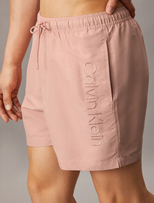 Medium Drawstring Swim Shorts - Logo Embroidery, Vintage Peach, hi-res