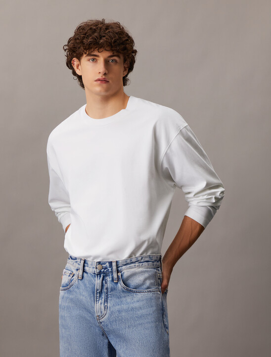 Embossed Logo Relaxed Long Sleeve Tee