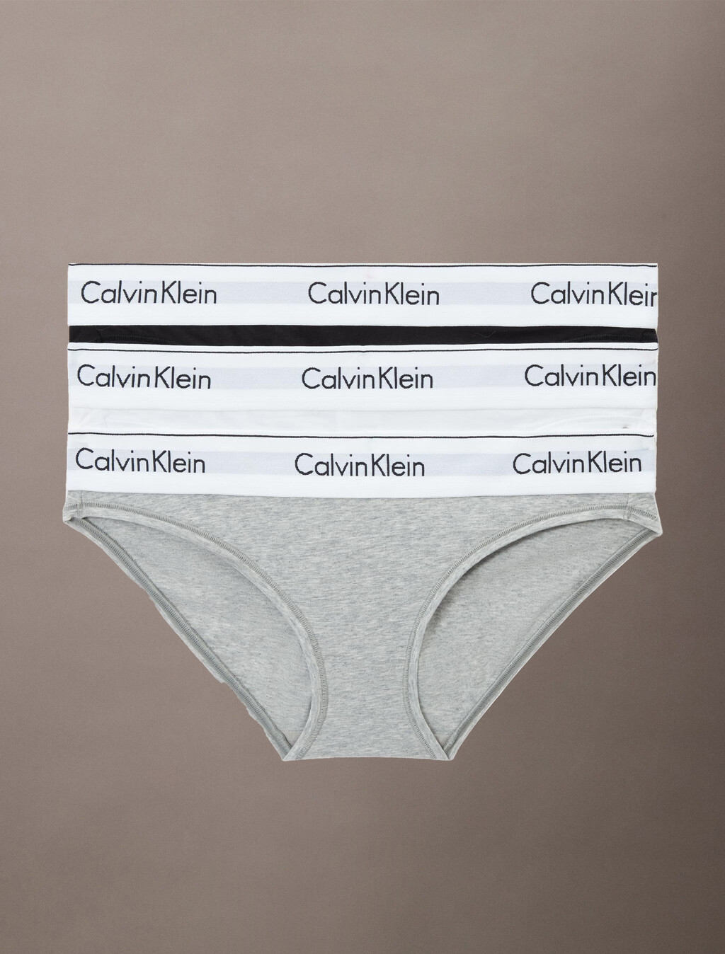 Icon Cotton 3 Pack Bikini, Black/ White/ Grey Heather (Legacy OGH), hi-res