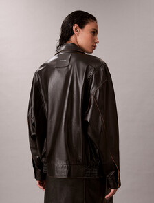 Relaxed Patent Leather Jacket, Black, hi-res