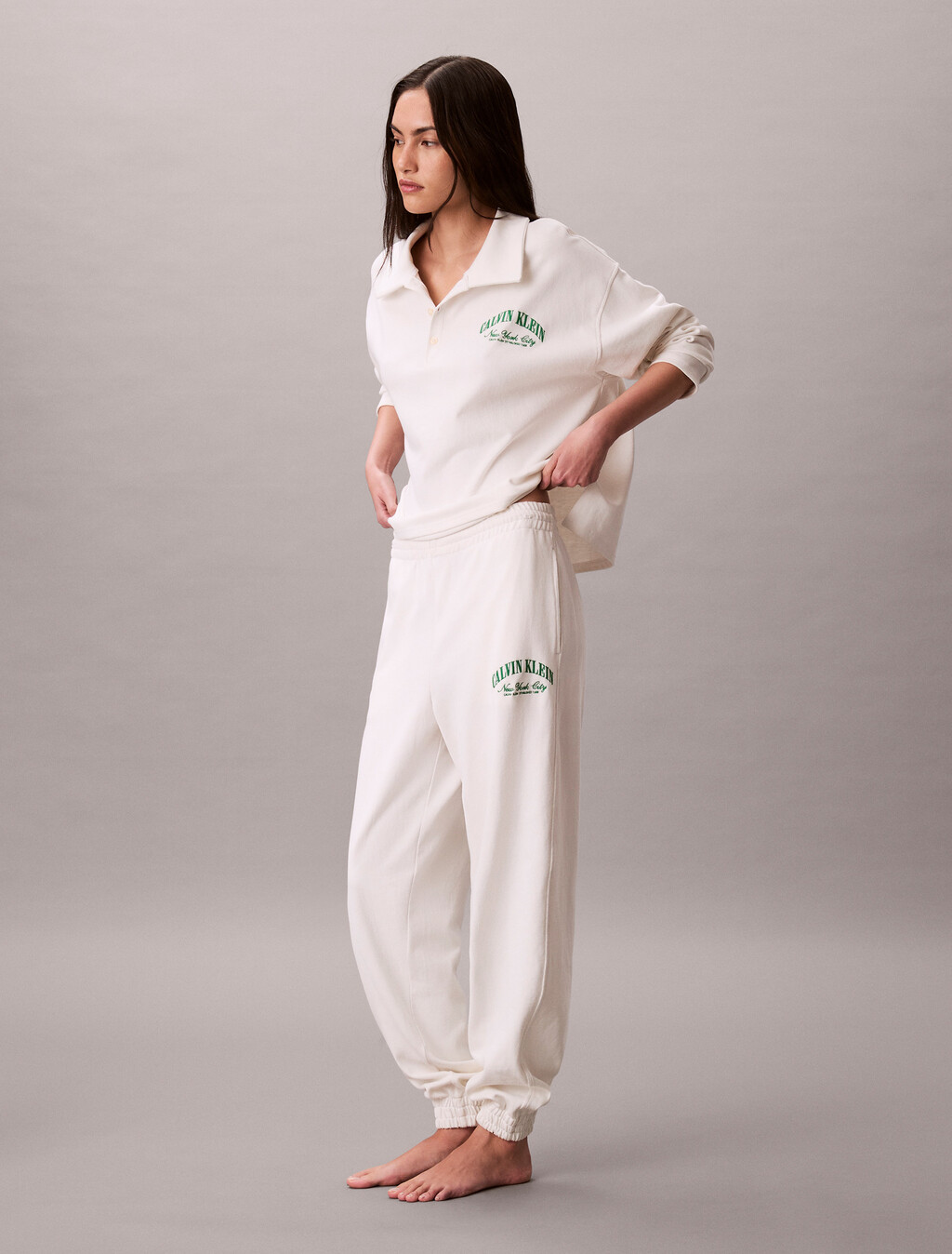 Cotton Heritage Logo Lounge Joggers, Tofu, hi-res