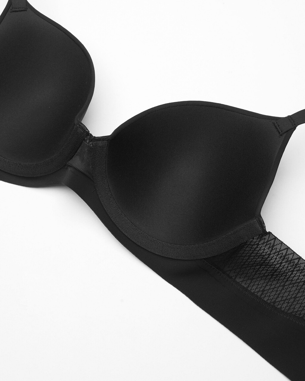 Mesh Lace Lightly Lined Demi Bra, Black, hi-res