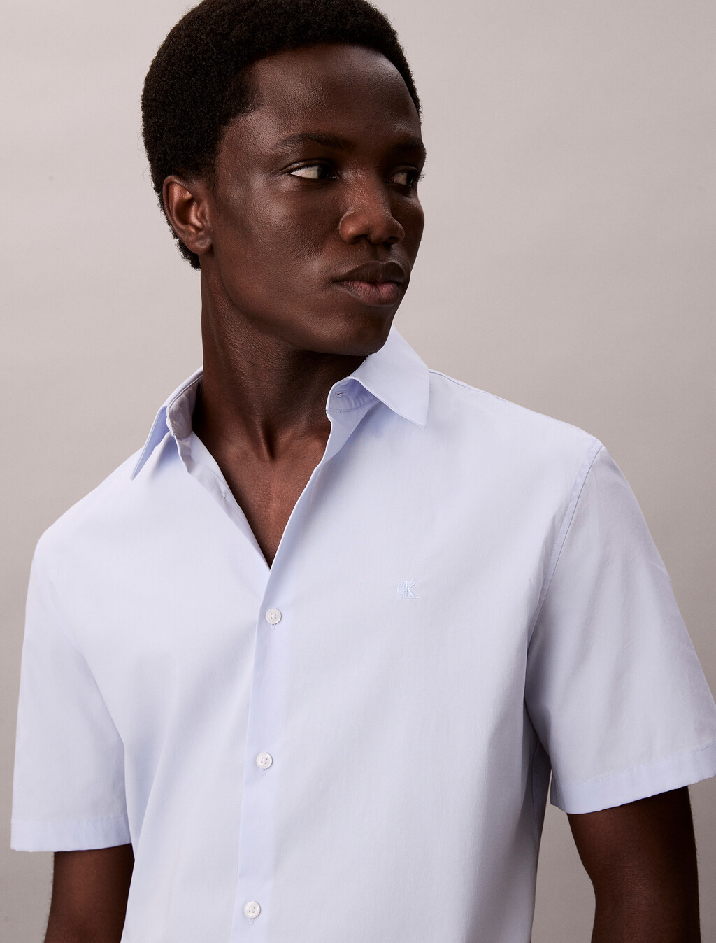 Stretch Cotton Slim Shirt, Lilac Hint, hi-res
