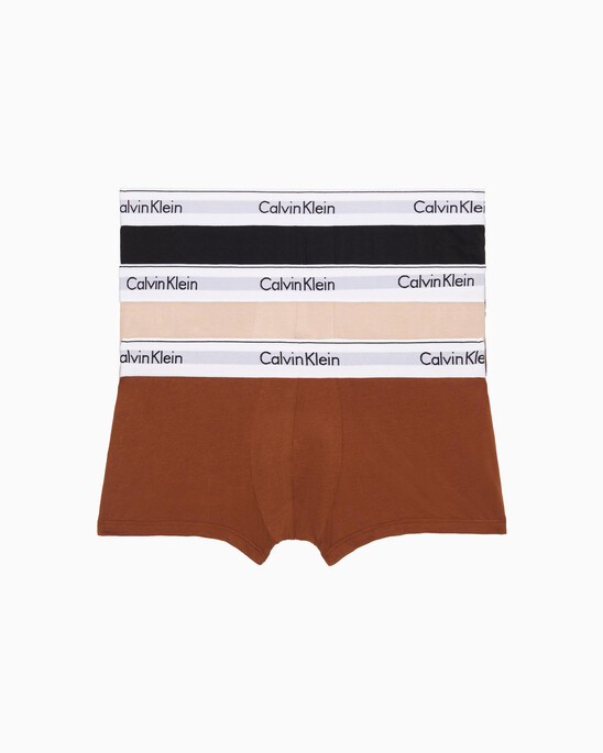 MODERN COTTON STRETCH NATURAL LOW RISE TRUNKS 3 PACK