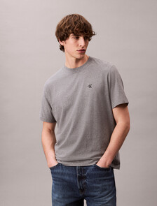 Embroidered Monogram Logo Relaxed T-Shirt, Med Grey Htr, hi-res