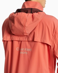 PACKABLE STACKED LOGO WINDBREAKER, Rhubarb Red, hi-res