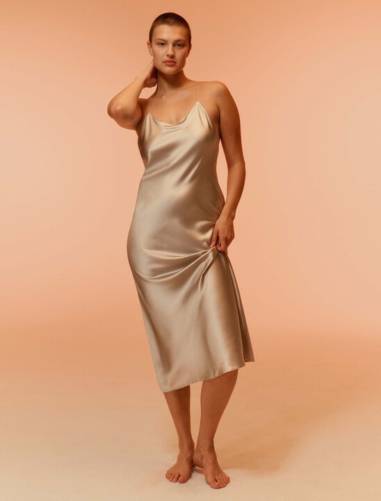 Silk Open-Back Dress