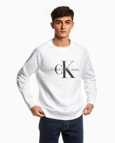ORGANIC COTTON MONOGRAM SWEATSHIRT, Bright White, hi-res