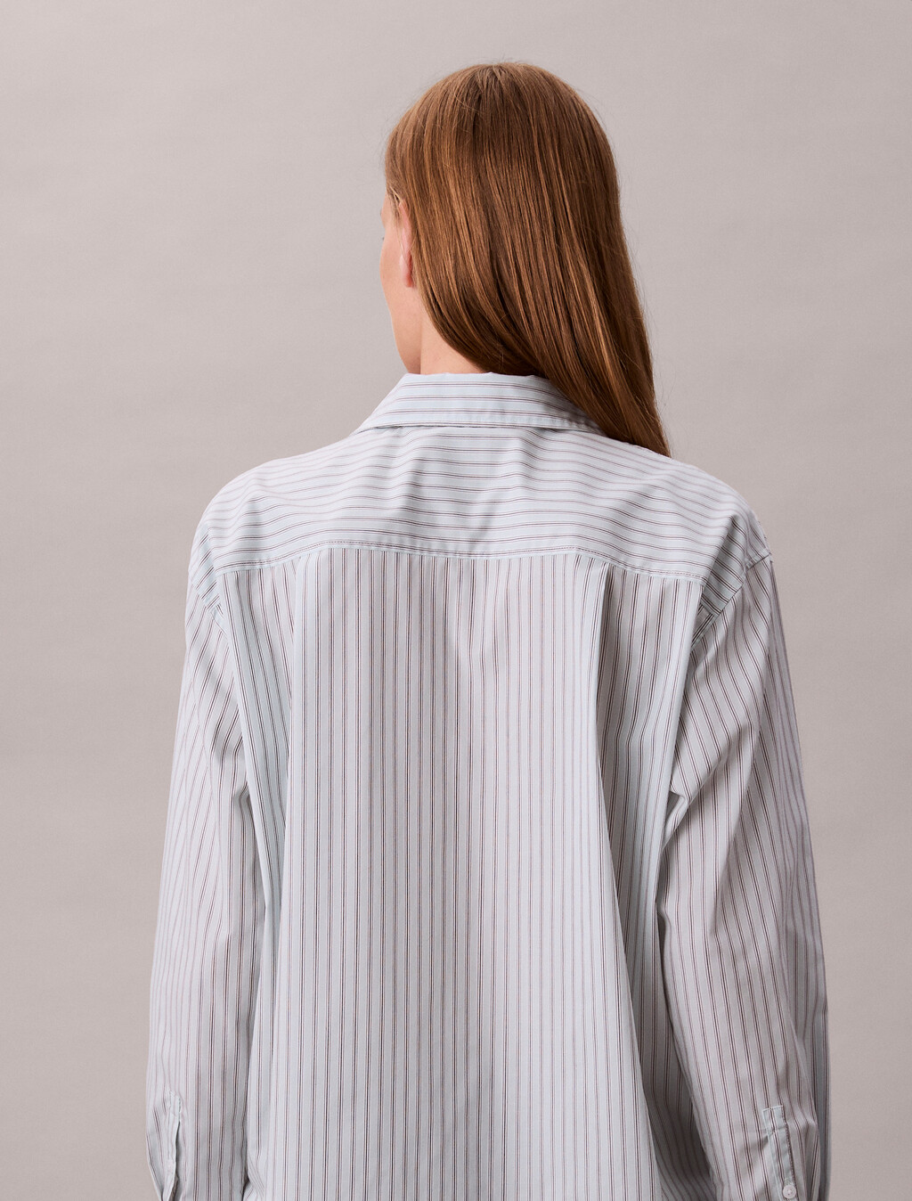 Cotton Poplin Striped Shirt, 19420 CSW25F_W005+5_Aqua Blue, hi-res