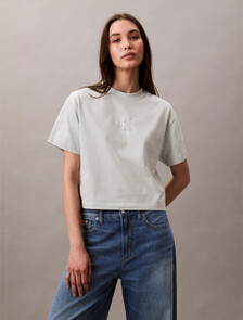 Cropped Monogram T-shirt, Smoke, hi-res
