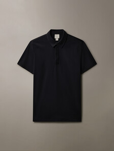 Double Mercerized Cotton Short Sleeve Polo, Black Beauty, hi-res